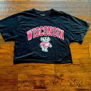 Badger University of Wisconsin crop top black size M Champion